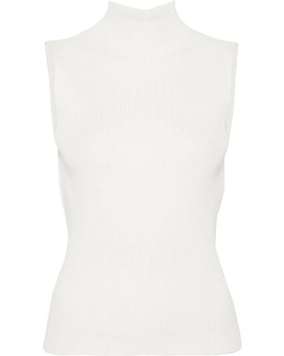 CFCL Portrait Ribbed Sleeveless Top - White