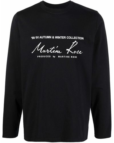 Martine Rose Logo-print Long-sleeve T-shirt - Black