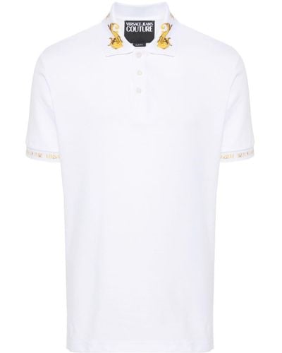 Versace Jeans Couture Watercolor Couture-Print Polo Shirt - White