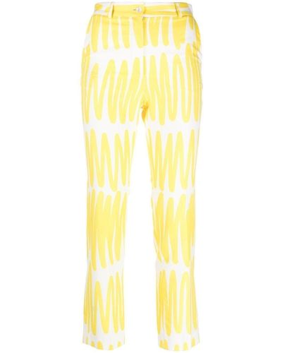 Kiton Wavy-print Pants - Yellow
