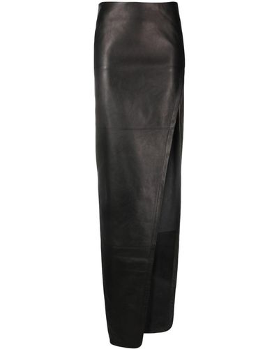 Ann Demeulemeester Leather Maxi Skirt - Black