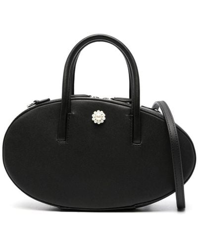 Simone Rocha Egg Case Leather Bag - Black