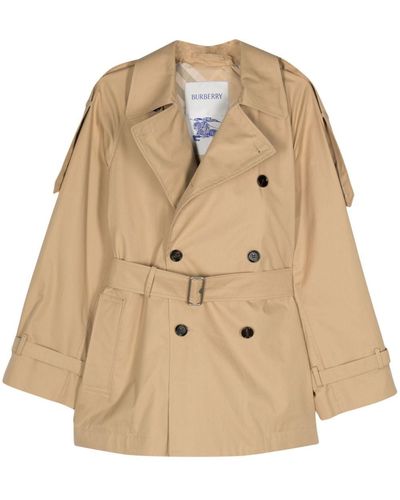 Burberry Cotton Waterproof Trench Coat - Natural