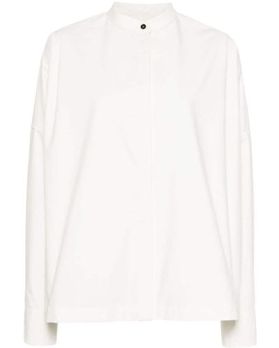 Jil Sander Band-Collar Cotton Shirt - White