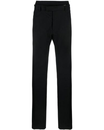 MM6 by Maison Martin Margiela Belted Straight-Leg Trousers - Black