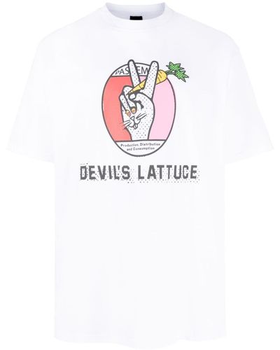 PAS DE MER Devil'Lattuce Cotton T-Shirt - White