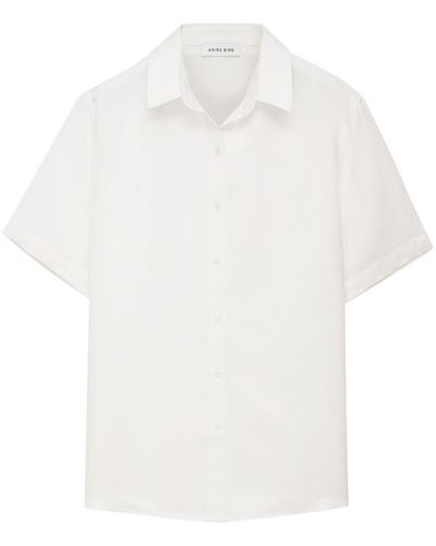 Anine Bing Bruni Short-Sleeve Shirt - White