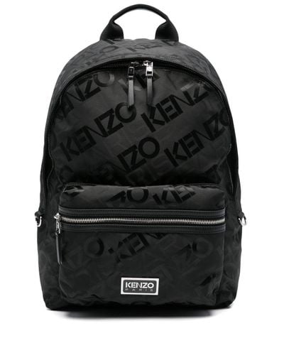 KENZO Logo-Jacquard Backpack - Black
