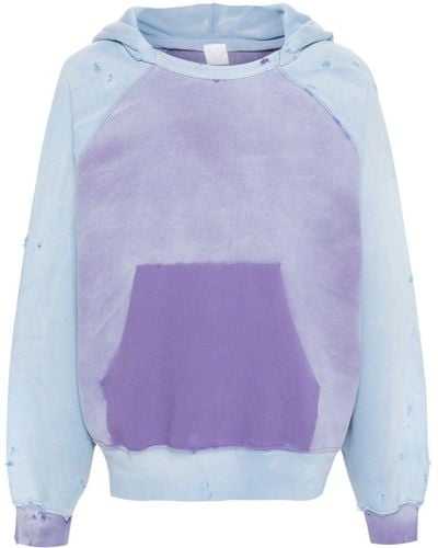 Alchemist Distressed Cotton Hoodie - Purple