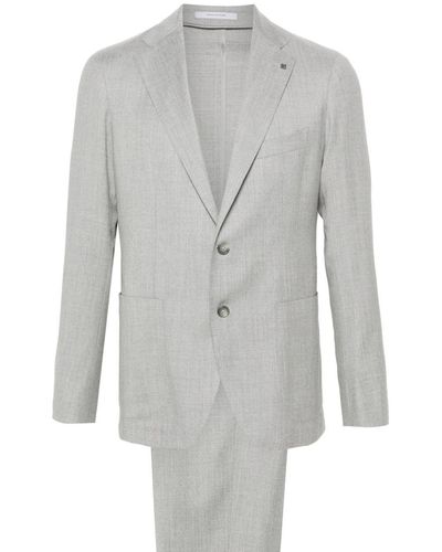 Tagliatore Single-Breasted Virgin Wool Suit - Grey