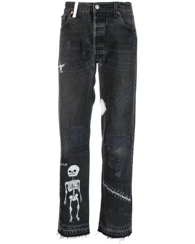GALLERY DEPT. Mid-Rise Straight-Leg Jeans - Black