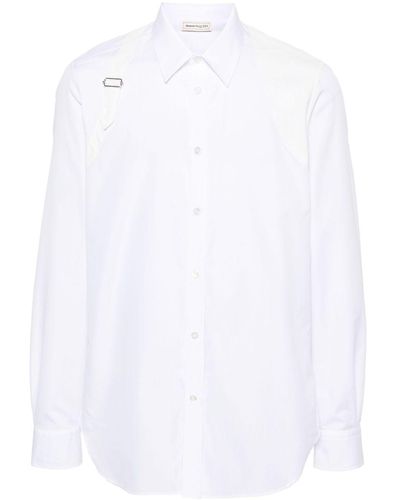 Alexander McQueen Buckl/-Detail Silk Shirt - White