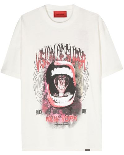 Vision Of Super Cobra Mouth Cotton T-Shirt - White