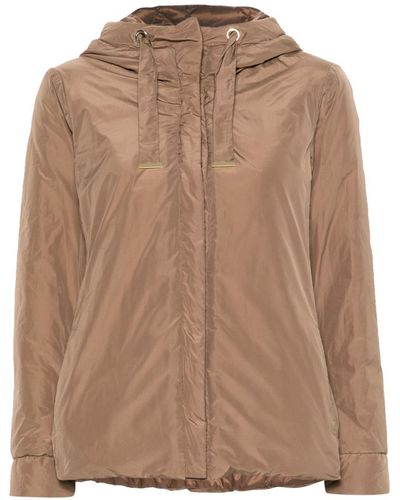 Max Mara The Cube Diamond-Quilted Hooded Jacket - Brown