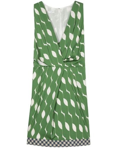 Dries Van Noten Graphic-Print Midi Dress - Green