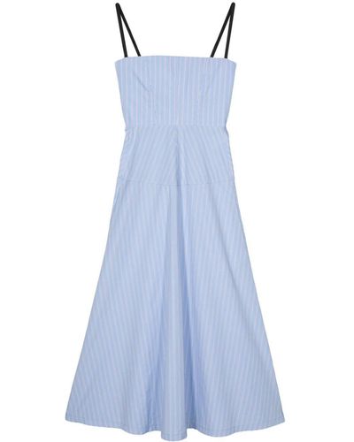 Tela Striped Midi Dress - Blue