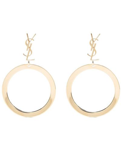 Saint Laurent Cassandre Drop Earrings - White