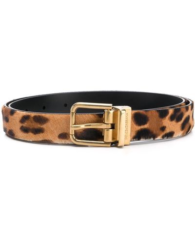 Dolce & Gabbana Leopard-print Leather Belt - Multicolor