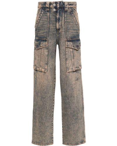Isabel Marant Heilani Mid-Rise Faded-Effect Jeans - Grey