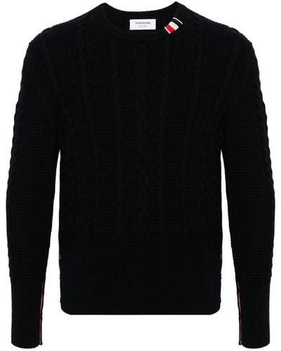 Thom Browne Striped Virgin Wool Shirt - Black