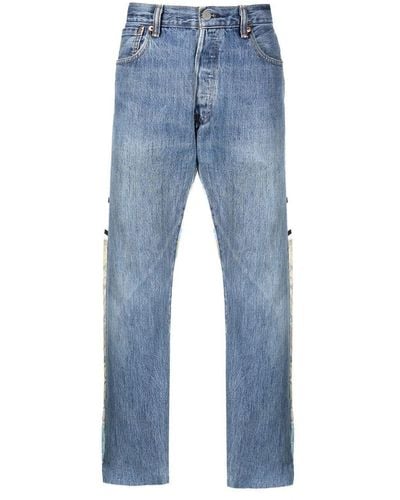Children of the discordance Mix-print Straight Jeans - Blue