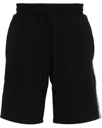 Emporio Armani Logo-Tape Jersey Shorts - Black