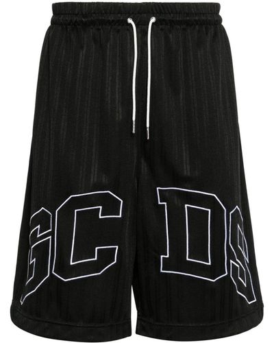 Gcds Embroidered-Logo Track Shorts - Black