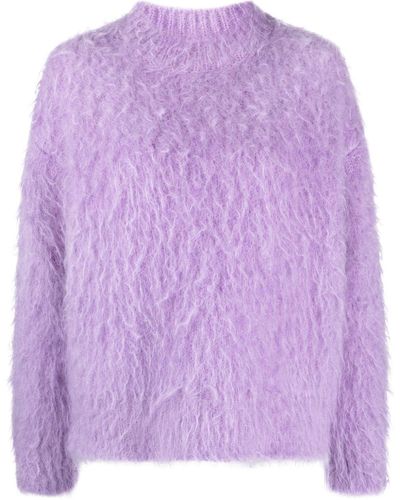 Jil Sander Brushed-effect Drop-shoulder Sweater - Purple