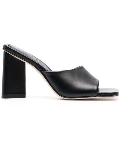 Dear Frances Slip-On Leather Sandals - Black