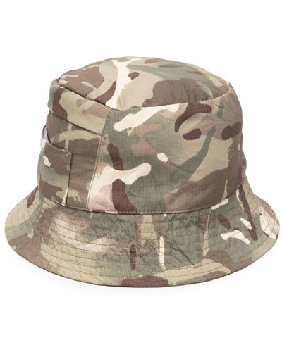 K-Way Camouflage-Print Bucket Hat - Natural