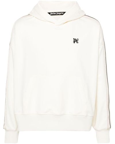 Palm Angels Monogram-Embroidered Track Hoodie - White