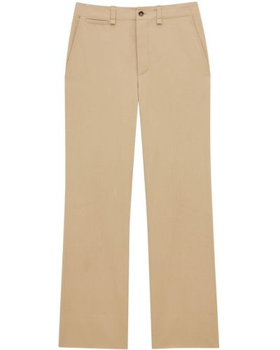 Saint Laurent Straight-Leg Cotton Trousers - Natural