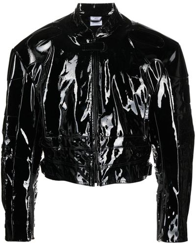 Vetements X Kawasaki Patent Leather Jacket - Black