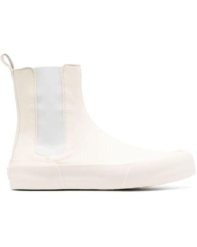 Jil Sander Paneled Leather Ankle Boots - White