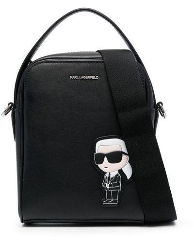 Karl Lagerfeld Logo-Plaque Detail Tote Bag - Black