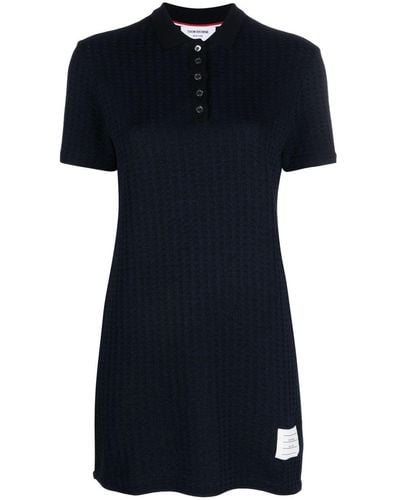 Thom Browne Checked Jacquard Polo Minidress - Black