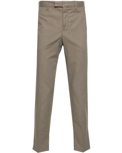 PT Torino Pressed-Crease Slim-Cut Trousers - Grey