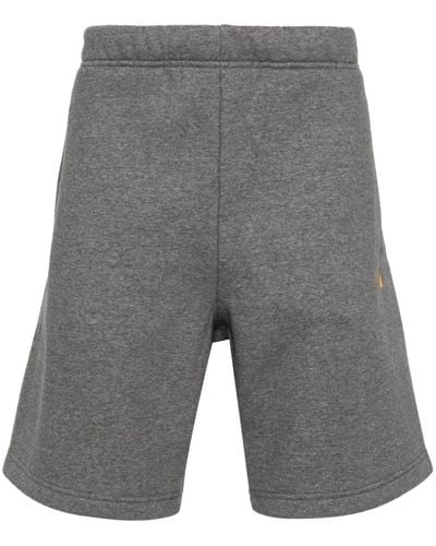 Carhartt Logo-Embroidered Elasticated-Waist Shorts - Gray