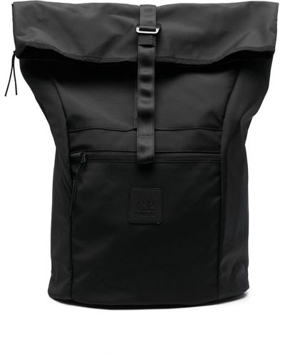 C.P. Company Logo-patch Foldover Backpack - Black