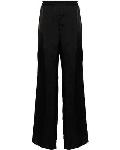 Saint Laurent Low-Waist Wide-Leg Trousers - Black