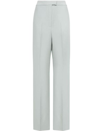 Fendi Pressed-Crease Straight Trousers - Grey