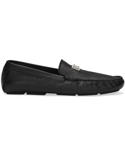 Dolce & Gabbana Loafers With Logo Plaque - Black