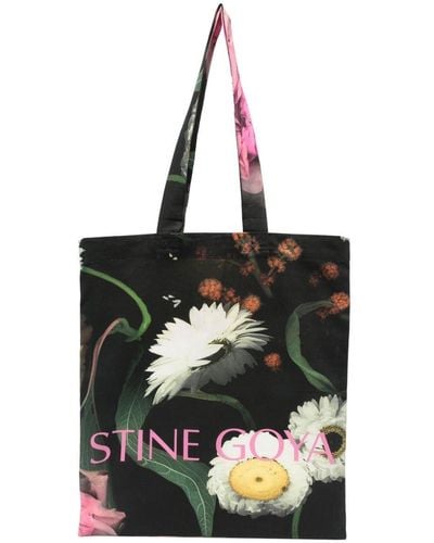 Stine Goya Sgrita Scanned Foliage-Print Tote Bag - Black