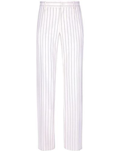 Dolce & Gabbana Tailored Pinstripe Trousers - White