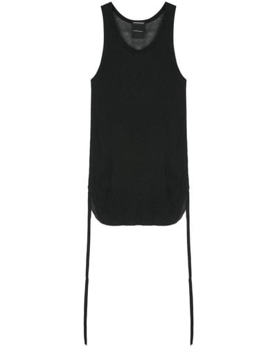 Ann Demeulemeester Semi-Sheer Fine-Knit Top - Black