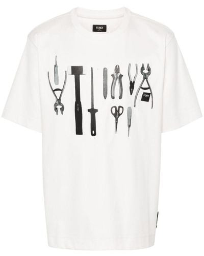 Fendi Tools Cotton T-Shirt - White