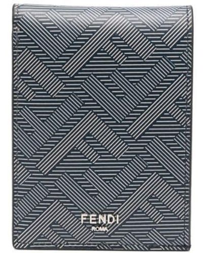 Fendi Ff-Motif Logo-Print Wallet - Grey