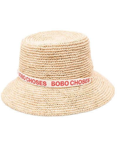 Bobo Choses Woven-Raffia Bucket Hat - Natural