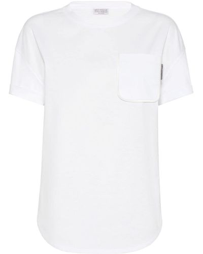 Brunello Cucinelli Crew-Neck Cotton T-Shirt - White
