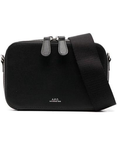 A.P.C. Soho Leather Messenger Bag - Black